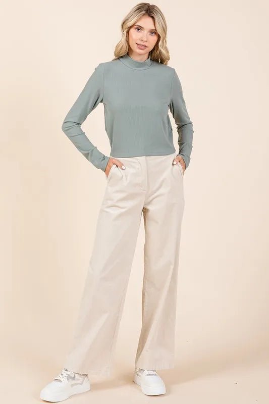Mittoshop Corduroy Back Elastic Waist Pants for Women - Love Salve